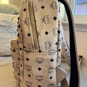 MCM Beige coated Canvas Medium Studded Backpack MCM | Bags | Mcm Beige Coated Canvas Medium Studded Backpack  main image 2